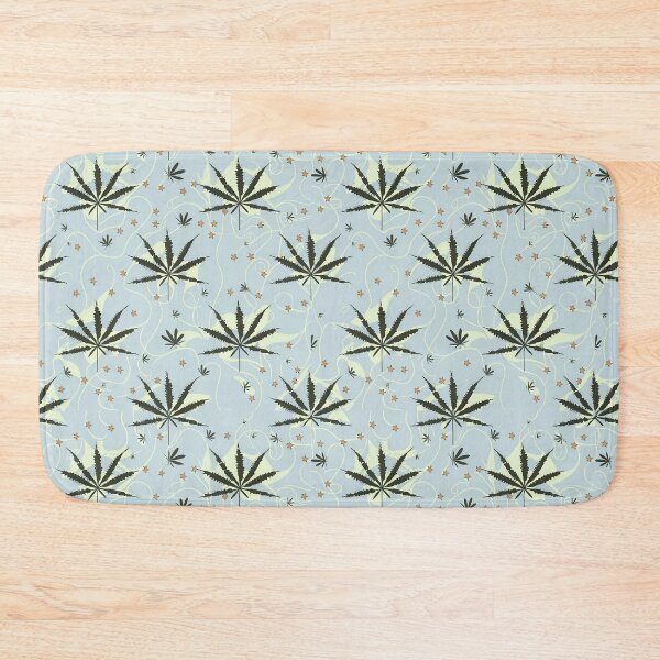 Item preview, Hemp Plant with Light Green Highlights in a Pattern - Minimalist - Vintage Retro Style designed and sold by Loving Nature Gifts.