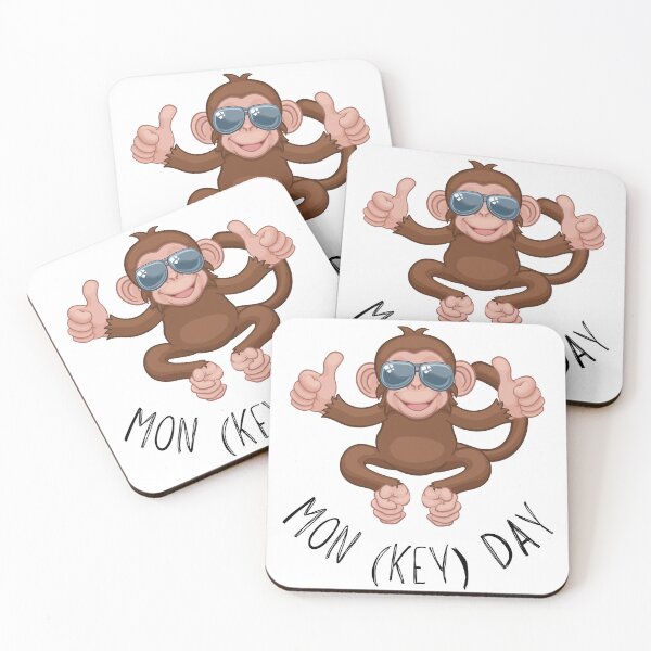 Item preview, Monday Pun, Funny Days of the Week, Monkey, Mon Key Day, Cute Monkey designed and sold by Petal & Flame.