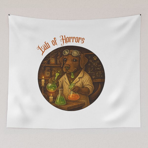 Item preview, Lab of Horrors — Mad Lab Scientist (Halloween Labrador Retriever) designed and sold by VibeOasis.