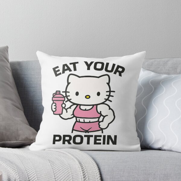Item preview, Eat Your Protein by Fun Gym - Fitness, Workout, Motivation, Exercise (Hello Kitty) designed and sold by Candie_Loudenfrau_Art.