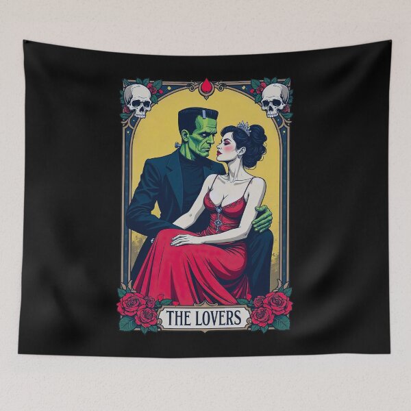 Item preview,  Frankenstein and Gaunt Bride The Lovers Tarot Card designed and sold by TeeARTHY.