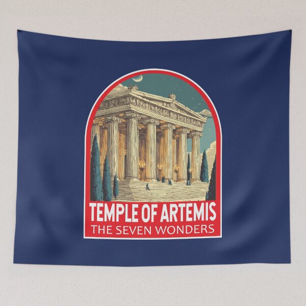 Item preview, Temple of Artemis Illustration Seven Wonders Art Emblem designed and sold by KrisSidDesigns.