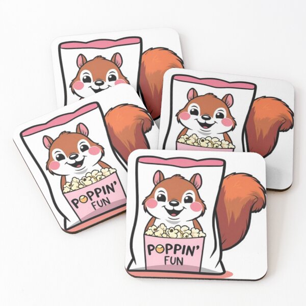 Item preview, Poppin’ Fun Squirrel Popcorn Sticker designed and sold by Happy Vibes Art.