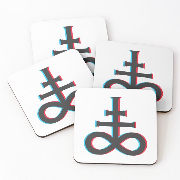 Item preview, Leviathan Cross – 3D Glitch Occult Satanic Symbol designed and sold by HexedHibiscus.