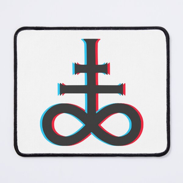 Item preview, Leviathan Cross – 3D Glitch Occult Satanic Symbol designed and sold by HexedHibiscus.