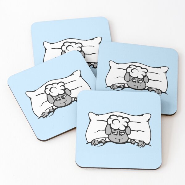 Item preview, Sheep Exhausted Tired Under Bed Duvet Pillow Sleepless designed and sold by shirt-o-mat.