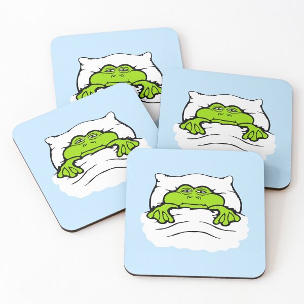 Item preview, Frog Toad Tired Under Bed Duvet Pillow Sleepless designed and sold by shirt-o-mat.