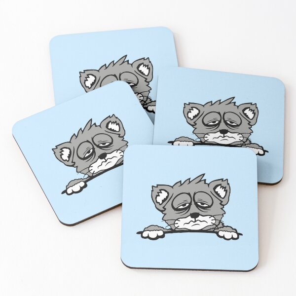 Item preview, Cat Pet Tired Behind Fence Bag Sleepy Exhausted Sad designed and sold by shirt-o-mat.