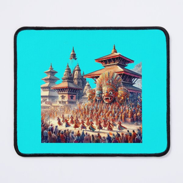 Item preview, Nepal Historic Temples and Colorful Mask Festivals in 3D Illustration,  designed and sold by PaintMeWorld.