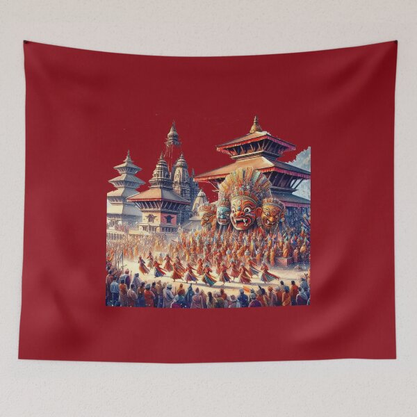 Item preview, Nepal Historic Temples and Colorful Mask Festivals in 3D Illustration,  designed and sold by PaintMeWorld.