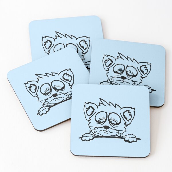 Item preview, Cat Pet Tired Behind Fence Bag Sleepy Exhausted Sad designed and sold by shirt-o-mat.