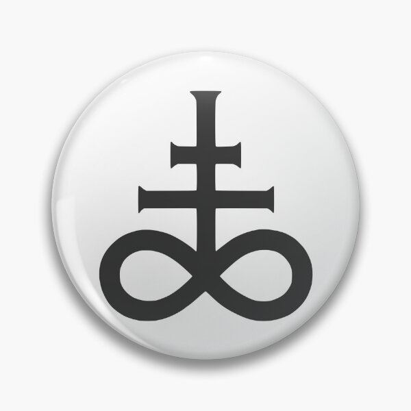 Item preview, Black Leviathan Cross – Minimalist Occult Satanic Symbol designed and sold by HexedHibiscus.