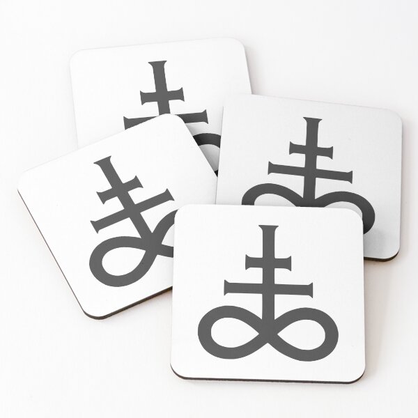 Item preview, Black Leviathan Cross – Minimalist Occult Satanic Symbol designed and sold by HexedHibiscus.
