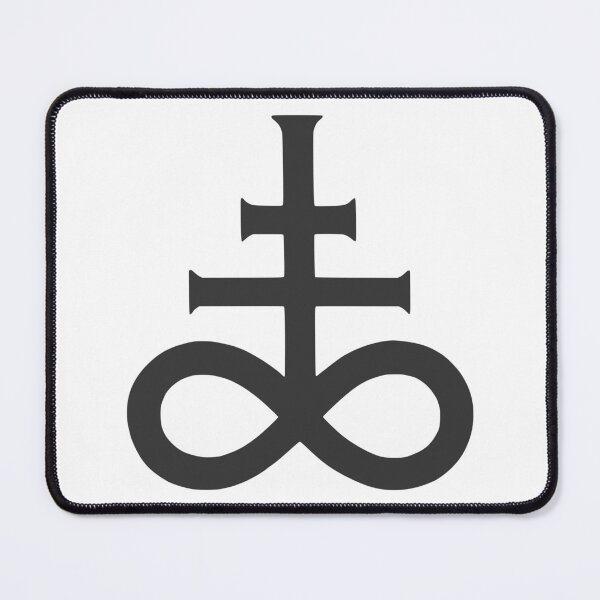 Item preview, Black Leviathan Cross – Minimalist Occult Satanic Symbol designed and sold by HexedHibiscus.