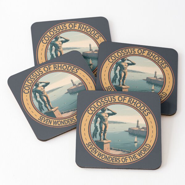 Item preview, Colossus of Rhodes Seven Wonders of the World Badge designed and sold by KrisSidDesigns.