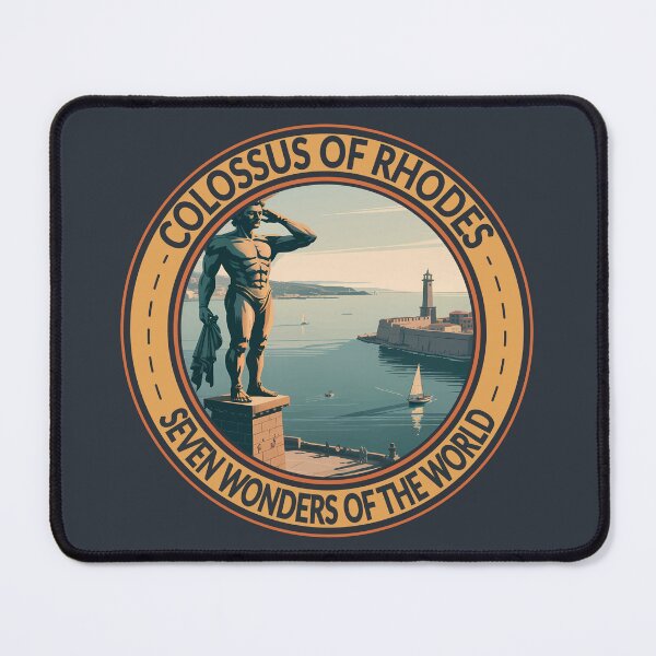 Item preview, Colossus of Rhodes Seven Wonders of the World Badge designed and sold by KrisSidDesigns.