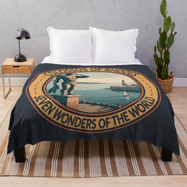 Item preview, Colossus of Rhodes Seven Wonders of the World Badge designed and sold by KrisSidDesigns.