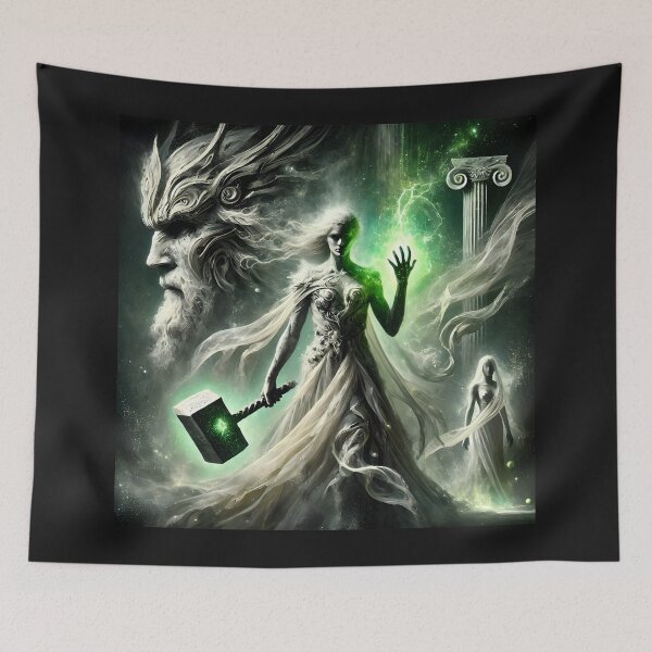 Item preview, "Thor the Bride of Giants – Mjolnir’s Retrieval | Norse Myth Fantasy Art" designed and sold by Umbra666.