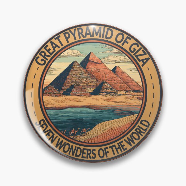 Item preview, Great Pyramid of Giza Seven Wonders of the World Badge designed and sold by KrisSidDesigns.