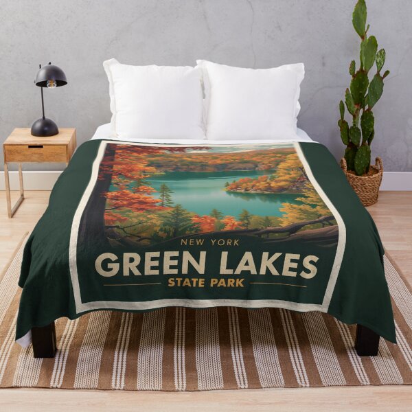 Item preview, A Vintage Illustration of Green Lakes State Park - New York designed and sold by GoodOldVintage.