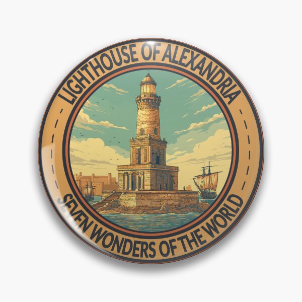 Item preview, Lighthouse of Alexandria Seven Wonders of the World Badge designed and sold by KrisSidDesigns.