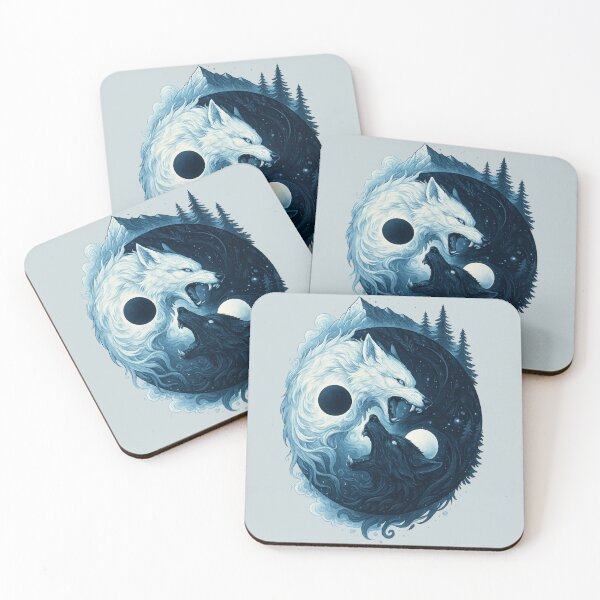 Item preview, yin yang forest wolf symbol designed and sold by La Loca.