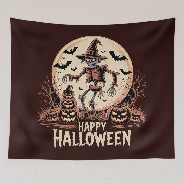 Item preview, Halloween Vibes Spooky Scarecrow Skeleton designed and sold by KateLeap.