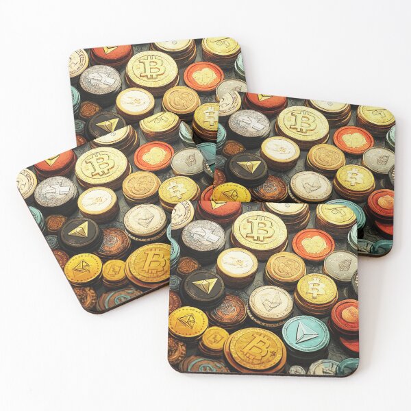 Item preview, Crypto Coins Illustration – Colorful Cryptocurrency Artwork designed and sold by mliotard.