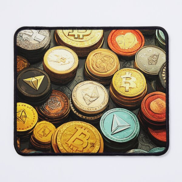 Item preview, Crypto Coins Illustration – Colorful Cryptocurrency Artwork designed and sold by mliotard.