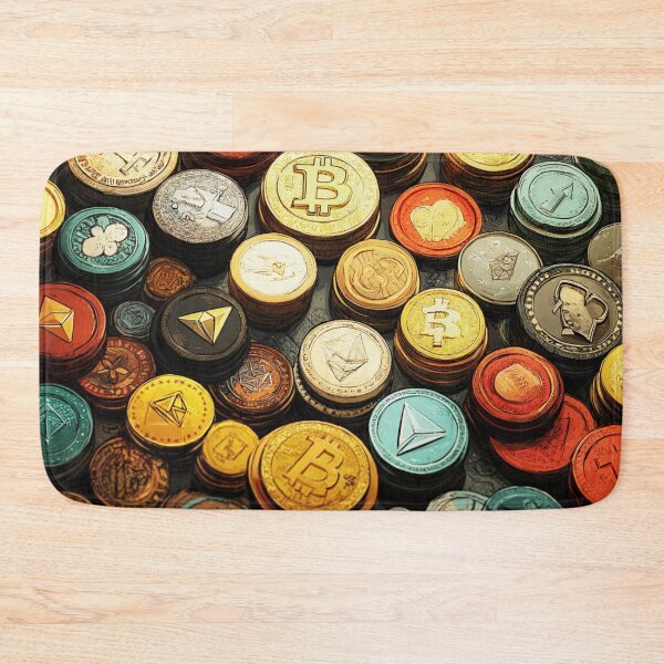 Item preview, Crypto Coins Illustration – Colorful Cryptocurrency Artwork designed and sold by mliotard.