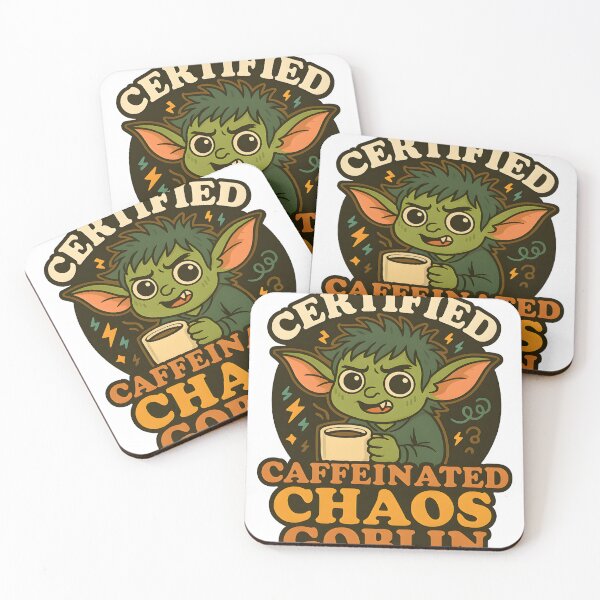 Item preview, Certified Caffeinated Chaos Goblin – Funny Coffee Meme Sticker & Cute Goblin Design designed and sold by Cat & Coffee Studio.
