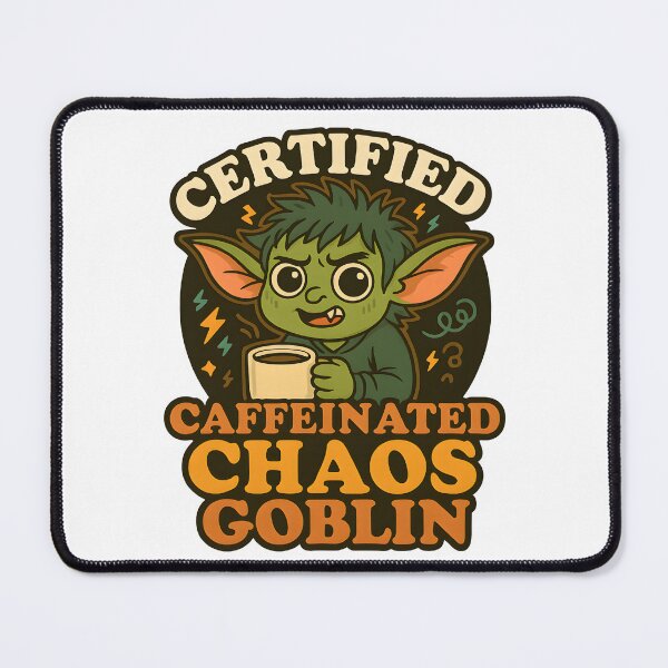 Item preview, Certified Caffeinated Chaos Goblin – Funny Coffee Meme Sticker & Cute Goblin Design designed and sold by Cat & Coffee Studio.