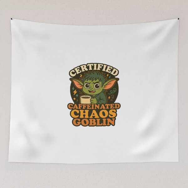 Item preview, Certified Caffeinated Chaos Goblin – Funny Coffee Meme Sticker & Cute Goblin Design designed and sold by Cat & Coffee Studio.