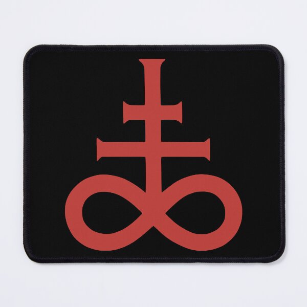 Item preview, Red Leviathan Cross – Minimalist Occult Satanic Symbol designed and sold by HexedHibiscus.