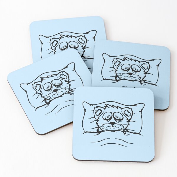 Item preview, Cat Pet Exhausted Tired Bed Duvet Pillow Sleepless designed and sold by shirt-o-mat.