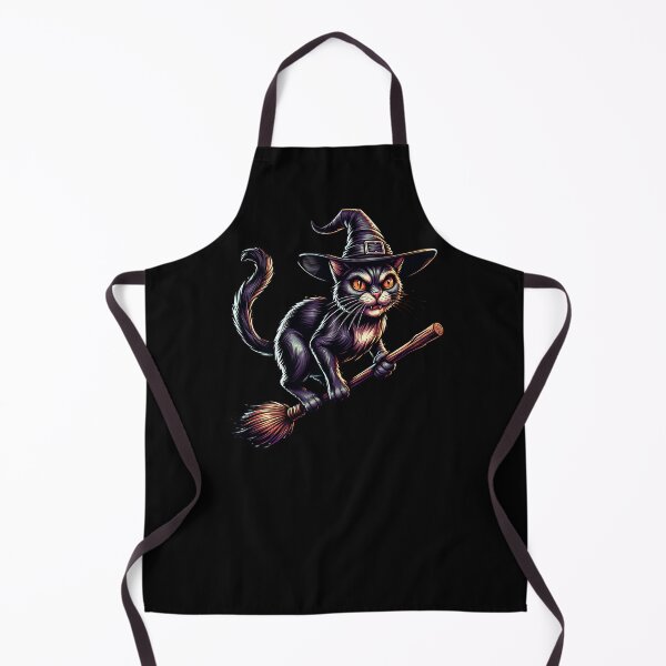 Item preview, Halloween cat on a witch's broom. designed and sold by ReneMM.