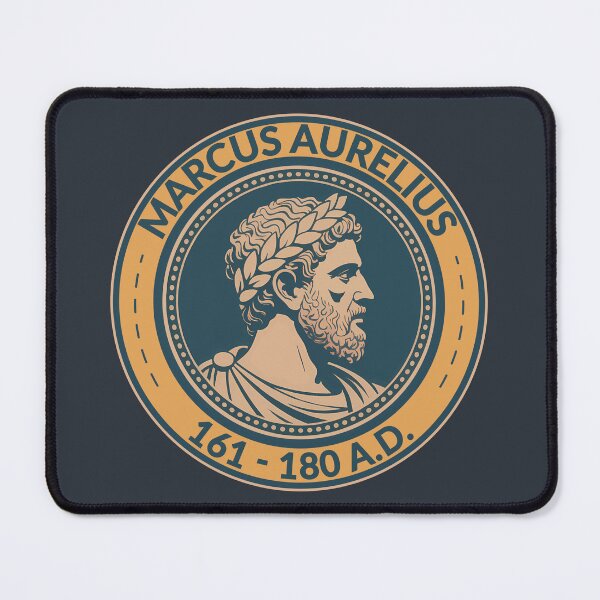 Item preview, Marcus Aurelius Roman Emperor Illustration Badge designed and sold by KrisSidDesigns.