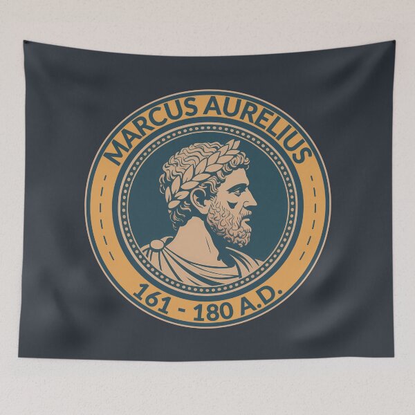 Item preview, Marcus Aurelius Roman Emperor Illustration Badge designed and sold by KrisSidDesigns.