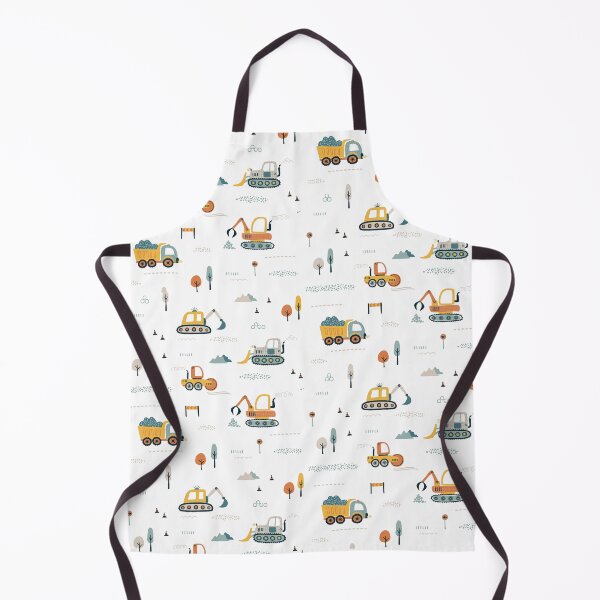 Item preview, Kids Construction Pattern with Bulldozer, Excavator, for Little Workers designed and sold by Petal & Flame.