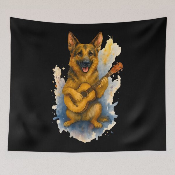 Item preview, German Shepherd playing Guitar designed and sold by Dragon Space.