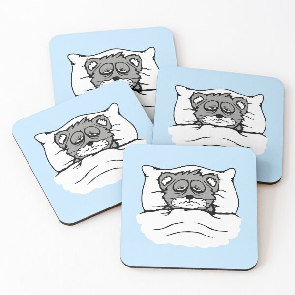 Item preview, Cat Pet Exhausted Tired Bed Duvet Pillow Sleepless designed and sold by shirt-o-mat.