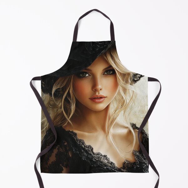 Item preview, Elegant Woman in Black Lace – Vintage Portrait Artwork designed and sold by mliotard.