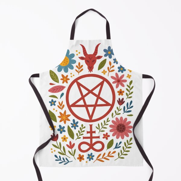 Item preview, Lucifer’s Garden – Occult Satanic Symbol with Folk Flowers designed and sold by HexedHibiscus.