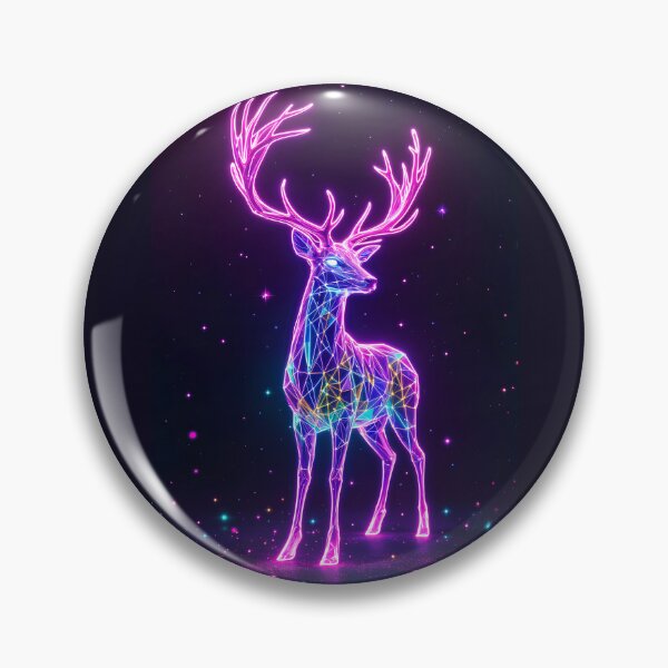 Item preview, Glowing  Neon Deer Geometric Pattern with Starry Background designed and sold by Trendsecne.