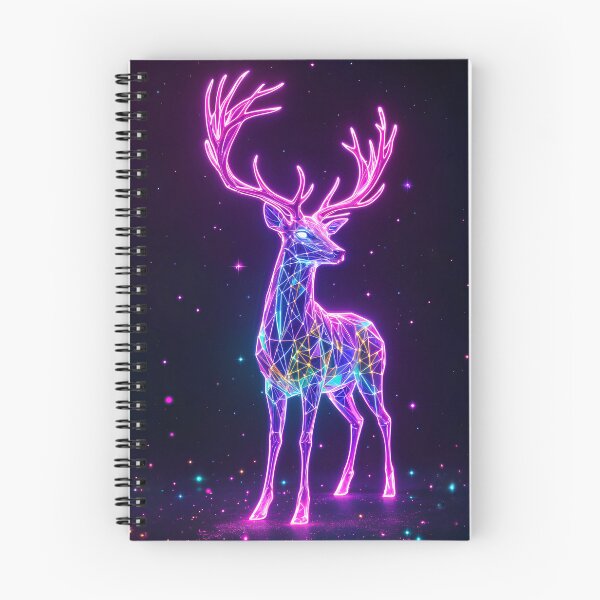 Item preview, Glowing  Neon Deer Geometric Pattern with Starry Background designed and sold by Trendsecne.