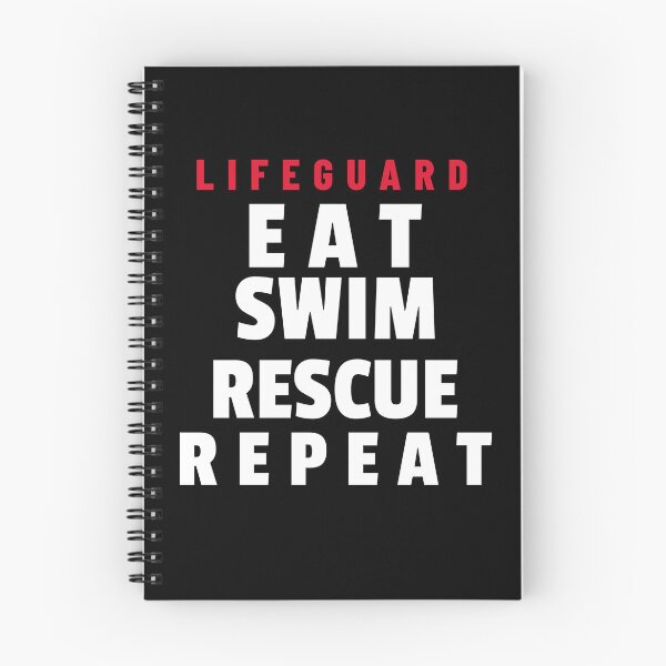 Item preview, Lifeguard Eat Swim Rescue Repeat White Text designed and sold by TaglineLab.