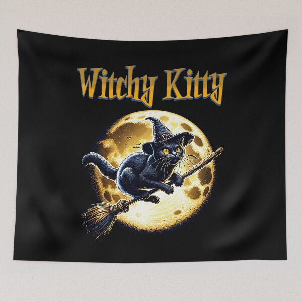 Item preview, Witch cat in the full moon. designed and sold by ReneMM.