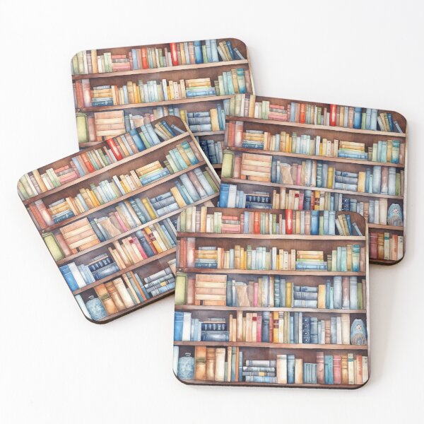Item preview, Watercolor Bookshelf Pattern designed and sold by yonishop99.