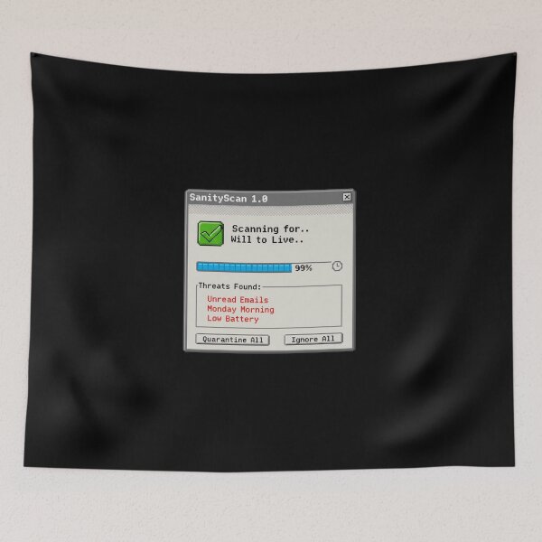 Item preview, Life Antivirus Scan – SanityScan 1.0 Nostalgic and funny Meme designed and sold by Whisky1111.