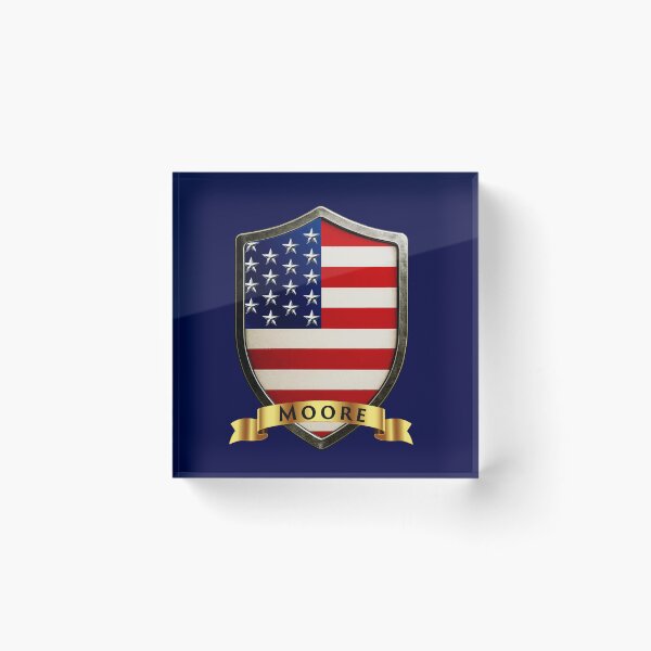 Item preview, Moore Family USA Shield Stars & Stripes Pride Crest designed and sold by Highlandkings.